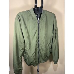 Pull&Bear Olive Green Bomber Jacket Menswear Lightweight Casual Outerwear